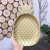 Healifty Gold Decorative Tray Pineapple Shape Decoration Serving Dish for Party Snacks Jewelry Display